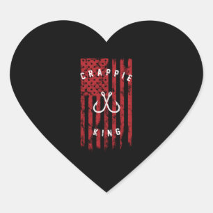Crappie King Fishing Fish Hook Heart Sticker
