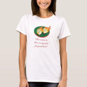Craps and Gambling_Flaming Dice_Good Luck Pair T-Shirt