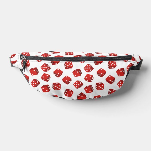 Craps Casino Red Dice Patterned Fanny Pack (Lay Down)