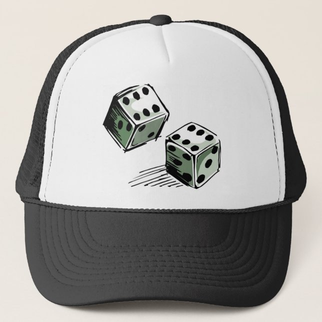 Craps Dice High Roller Gambling Trucker Hat (Front)