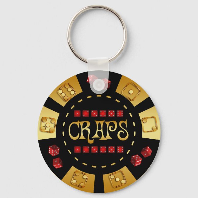 CRAPS GAMING CHIP KEYCHAIN (Front)