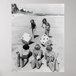 Craps in the Sand, 1940s Poster