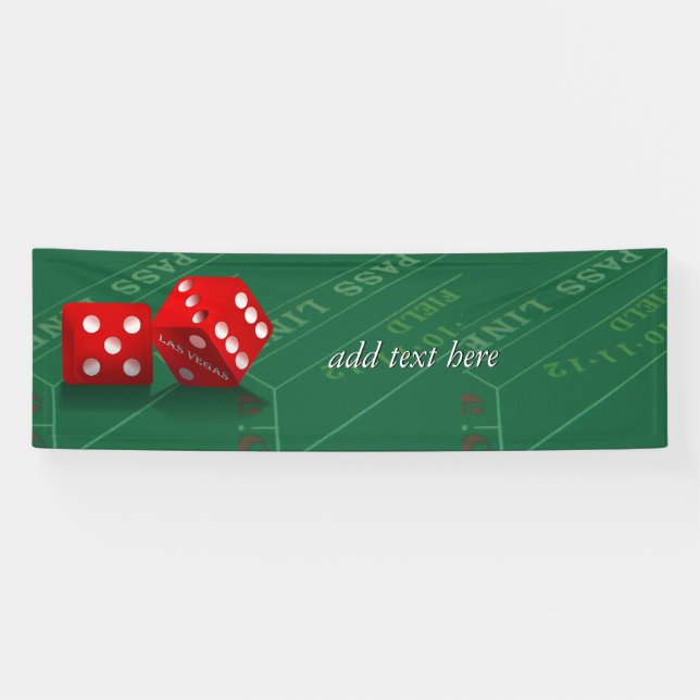 Craps Table With Las Vegas Dice Banner (Horizontal)
