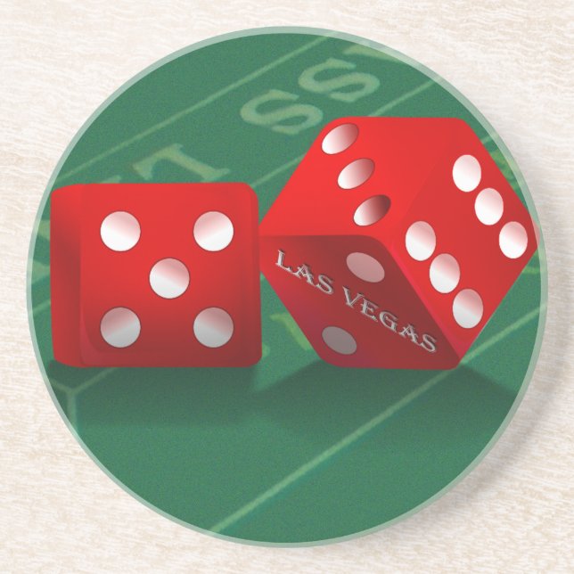 Craps Table With Las Vegas Dice Coaster (Front)