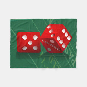 Craps Table With Las Vegas Dice Fleece Blanket