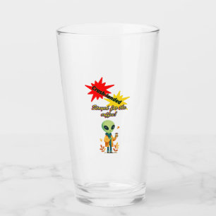 "Crash-landed. Stayed for the coffee" Alien coffee Glass