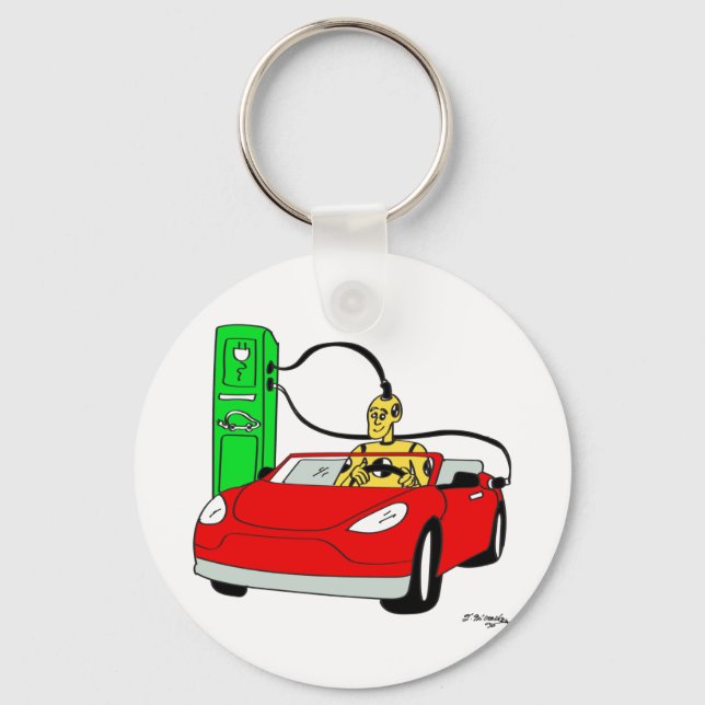 Crash Test Dummy & Car Recharging Keychain (Front)