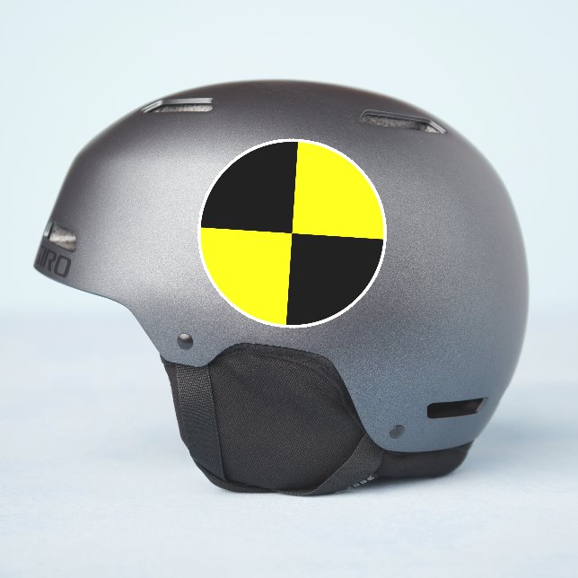 Crash test dummy vinyl stickers | black and yellow (Helmet Side)