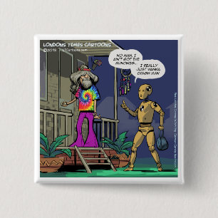 Crash Test Hippie Funny 2 Inch Square Button