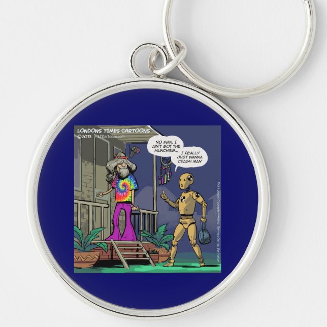 Crash Test Hippie Funny Keychain (Front)