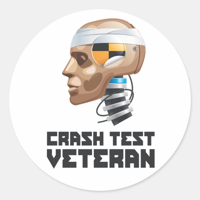 Crash Test Veteran Classic Round Sticker (Front)