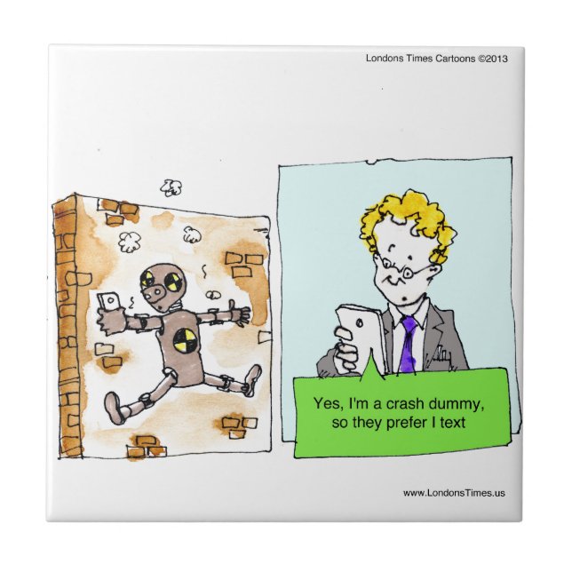 Crash Text Dummy Funny Tile (Front)