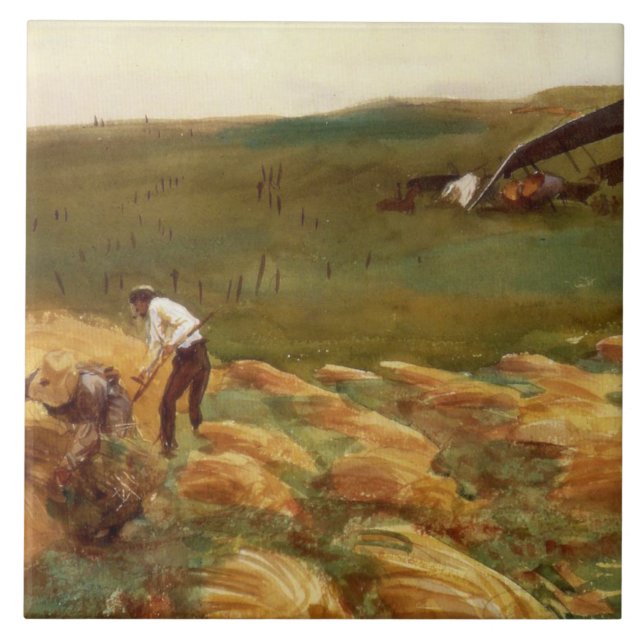 Crashed Airplane (by John Singer Sargent) Tile (Front)