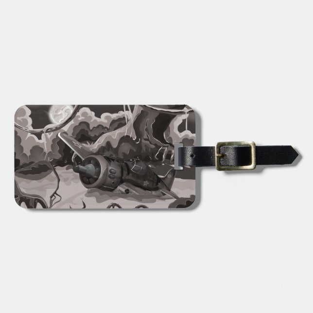 Crashed World War Fighter Aircraft Luggage Tag (Front Horizontal)