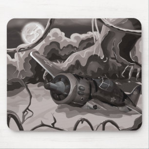 Crashed World War Fighter Aircraft Mouse Pad
