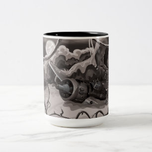 Crashed World War Fighter Aircraft Two-Tone Coffee Mug