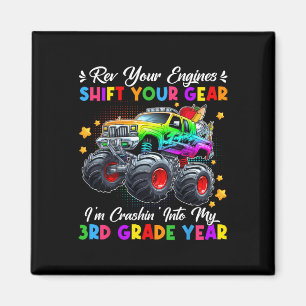 Crashin' Into My 3rd Grade Monster Truck First Day Magnet