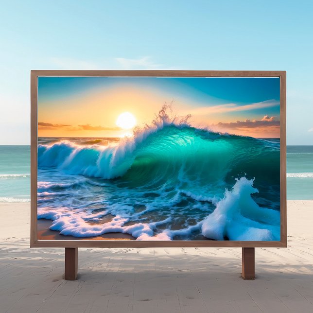 Crashing Ocean Wave Sunrise Coastal Wall Poster  (Creator Uploaded)