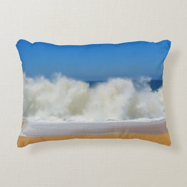 Crashing Ocean Waves Accent Pillow (Front)