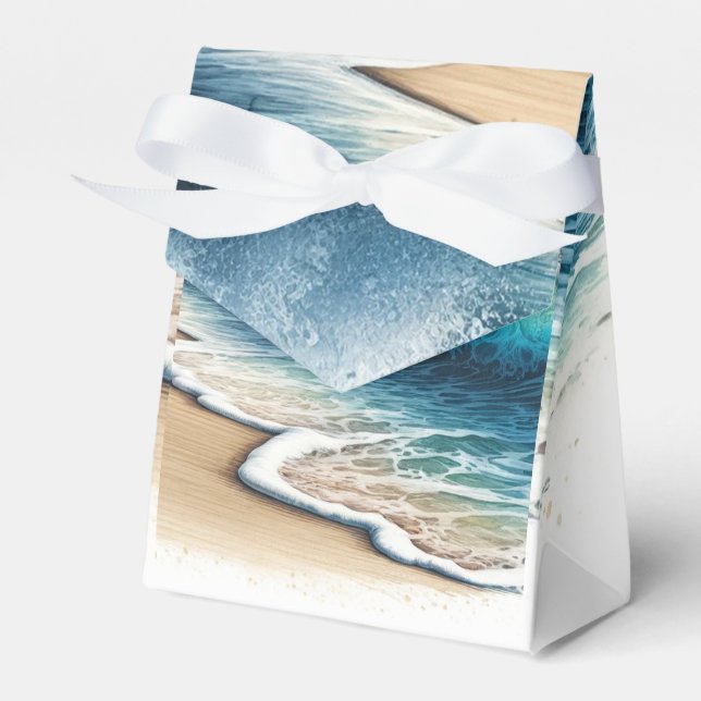 Crashing Ocean Waves Coastal Beach Wedding Favor Box (Front Side)
