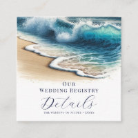 Crashing Ocean Waves Coastal Registry QR Code