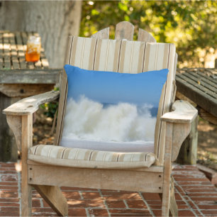 Crashing Ocean Waves Outdoor Throw Pillow