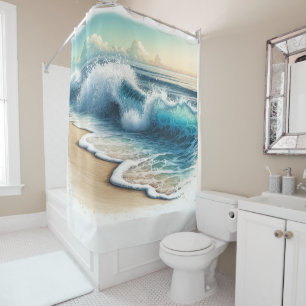 Crashing Ocean Waves Rustic Coastal Beach 