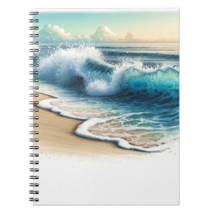Crashing Ocean Waves Rustic Coastal Beach Notebook