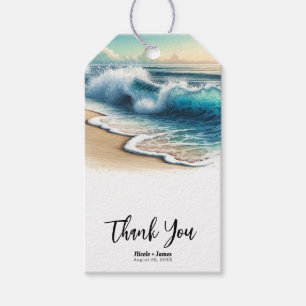 Crashing Ocean Waves Rustic Coastal Beach Wedding Gift Tags