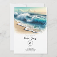 Crashing Ocean Waves Rustic Coastal Beach Wedding