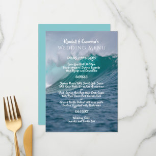 Crashing Ocean Waves Wedding Menu Template