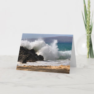 Crashing Surf Maui Blank Card
