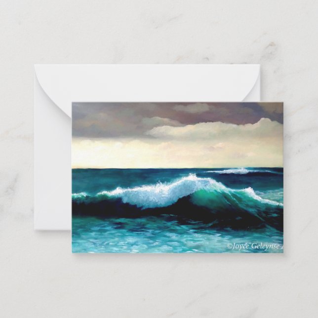 Crashing Wave, Seascape Painting, Cresting Wave Card (Front)