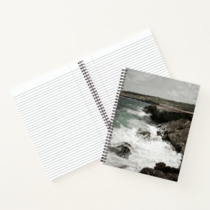 Crashing Waves Coastal Spiral Notebook