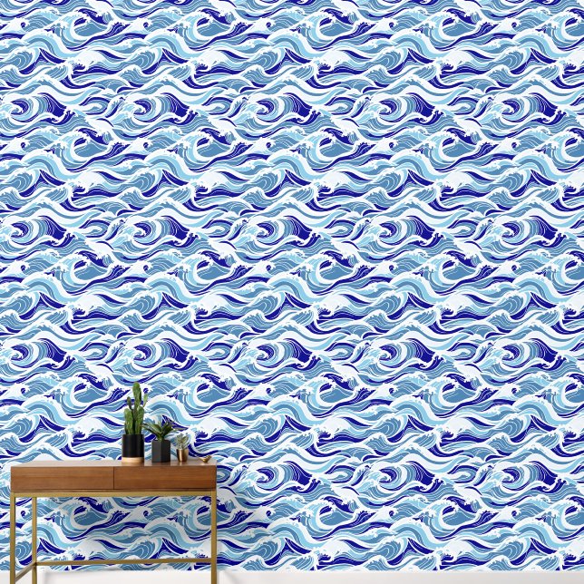 Crashing Waves Modern colours Wallpaper (Hallway)