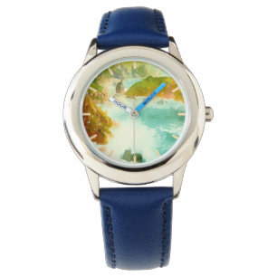 Crashing Waves Watercolor Watch