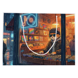 Crate Digging at the Vinyl Store Large Gift Bag