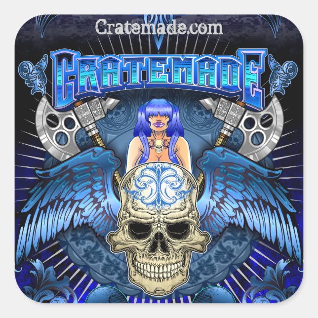 Cratemade aile crâne Art Design autocollant 2 (Devant)