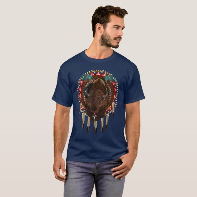 Cratemade Native American Buffalo design 1 T-Shirt (Front Full)