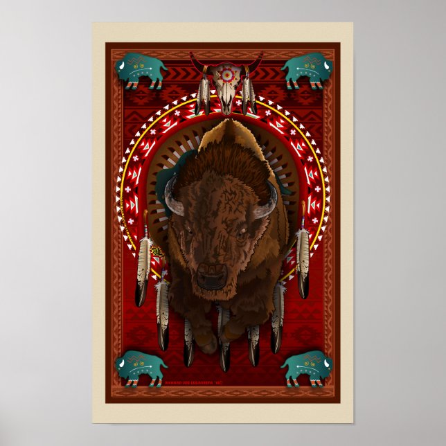 Cratemade Native American Buffalo design poster (Front)
