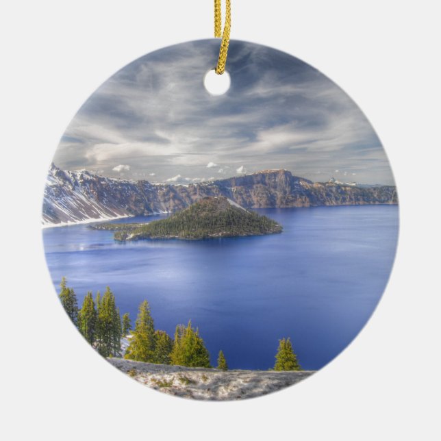 crater-lake-277 ceramic ornament (Front)