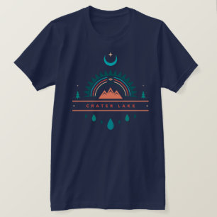crater lake boho rainbow moon T-Shirt