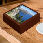 Crater Lake National Park Landscape Gift Box<br><div class="desc">Store trinkets,  jewellery and other small keepsakes in this wooden gift box with ceramic tile featuring a photo image of the sapphire blue lake in Crater Lake National Park,  Oregon. Select your gift box size and colour. Makes a great travel souvenir!</div>