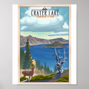 Crater Lake National Park Litho Poster d'artisanat