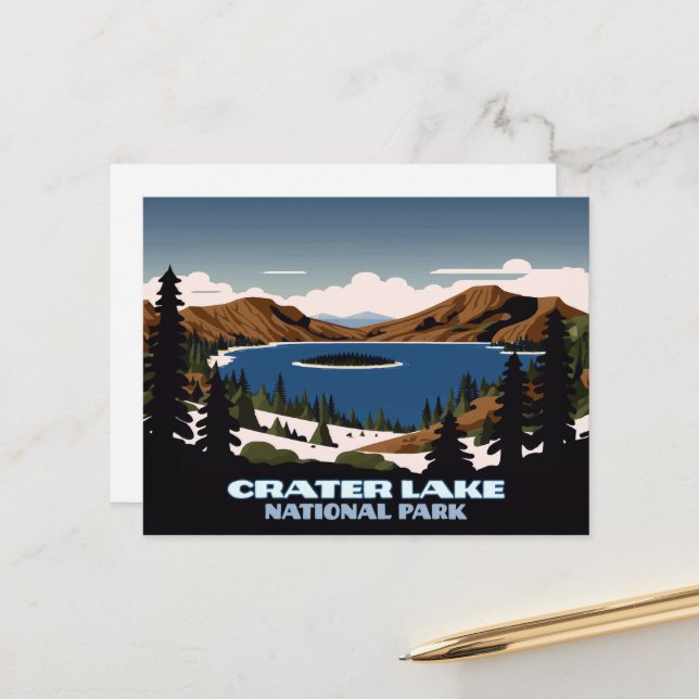 Crater Lake National Park Oregon  Postcard (Front/Back In Situ)