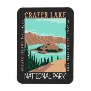 Crater Lake National Park Oregon Retro Distressed  Magnet