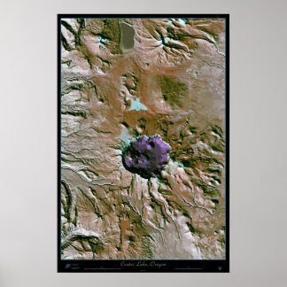 Crater Lake National Park, Oregon satellite poster