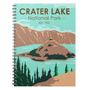  Crater Lake National Park Oregon Vintage Notebook