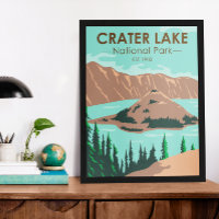 Crater Lake National Park Oregon Vintage