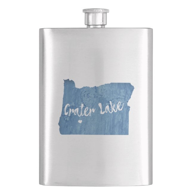 Crater Lake National Park Oregon Wood Grain Hip Flask (Front)